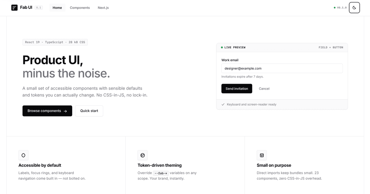 Fab UI preview